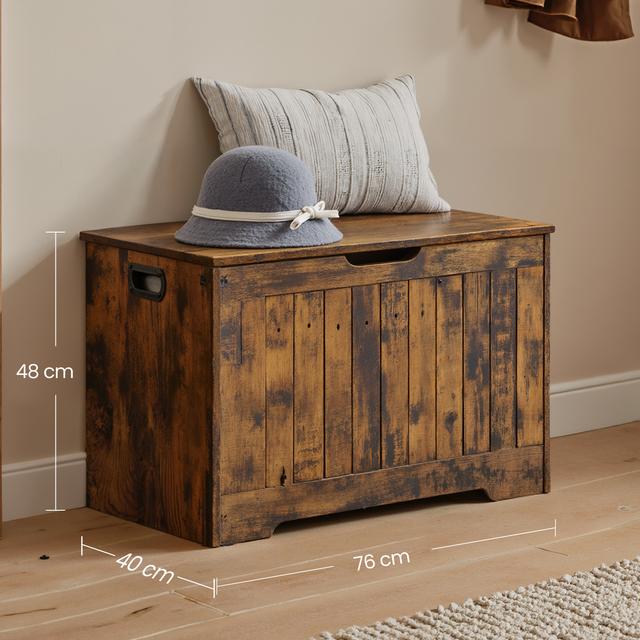 TEMU Shoe Bench, Storage Bench, Storage Cabinet, Seat Chest, Country House Style, 40 X 76 X 48 Cm