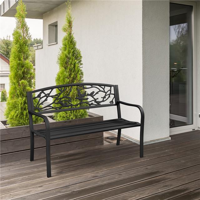 TEMU de jardín de metal del Costoffs, de hierro para 3 , de descanso en estilo retro con brazos y respaldo para jardín, patio, , , café