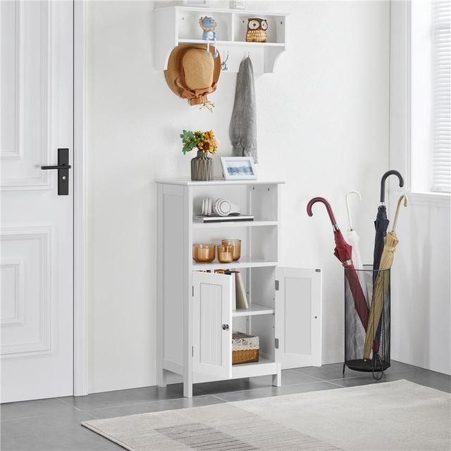 TEMU Costoffs Armadietto da Bagno da Terra Mobiletto da Autoportante con 2 Ante Ripiano Regolabile per Soggiorno Cucina 50 cm × 30 cm × 92,5 cm