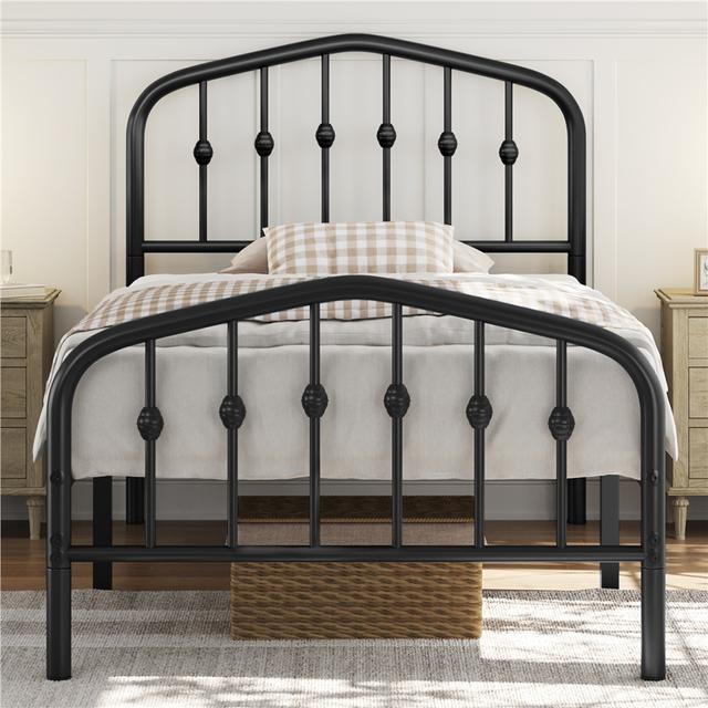 TEMU Costoffs de cama metálico cabecera de corona de cama estable de cama metálico sencillo y de día