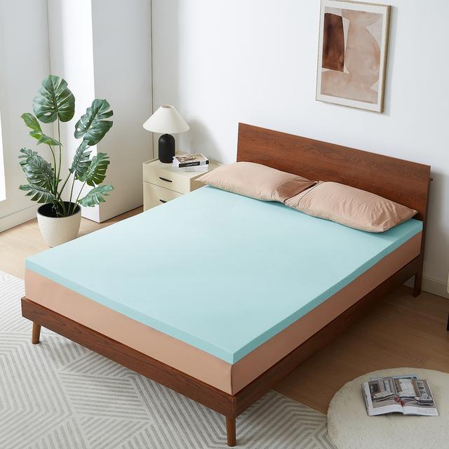 TEMU Surmatelas de 4 à 6 cm - Bleu Gel Rafraîchissant - Compatible Matelas, , BZ