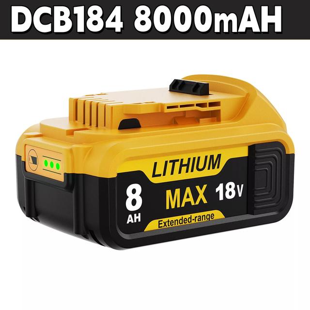 TEMU 18v 8.0h/8000mah 18v Li-ion Replacement Battery For 18v Dcb200 Dcb101 Dcb107 Dcb112 Dcb105 Dcb203