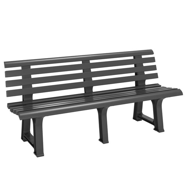 TEMU Casaria® Garden Bench Weather-resistant Plastic 240kg Load Capacity Backrest 3-legs 145x46cm Garden Balcony Terrace Bench Ergonomic