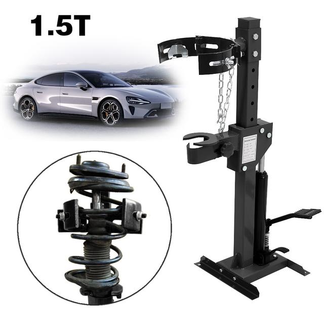 TEMU 1.5t Hydraulic Shock Absorber Spring Disassembler Tool | Car Strut Coil Spring Compressor | Car Kit Replacement Tool For Auto Repair | Heavy-duty Garage Spring Disassembly Kit (black)