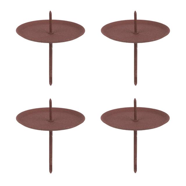 TEMU 4pcs Set Candle Holder For Advent Wreath - Rust-brown - Ø 6cm - Candle Spikes For Inserting - Advent Wreath Candle Holder Made Of Metal - Candle Holder