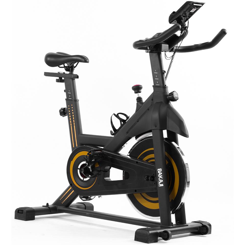 TEMU BAKAJI Spinning Bike con Display LCD e Bluetooth con Connessione ad App Fitness, Bici Allenamento Palestra con Sediolino Imbottito Regolabile, Cardio, Gambe, , Fianchi, Home Gym