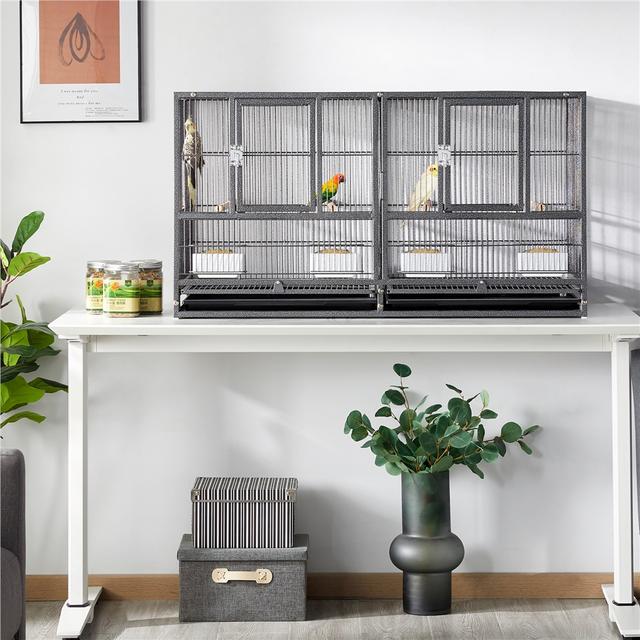TEMU Costoffs Cage à Oiseaux Large Empilable Cadre en Métal Cage d’ Divisée pour Oiseaux Pinson