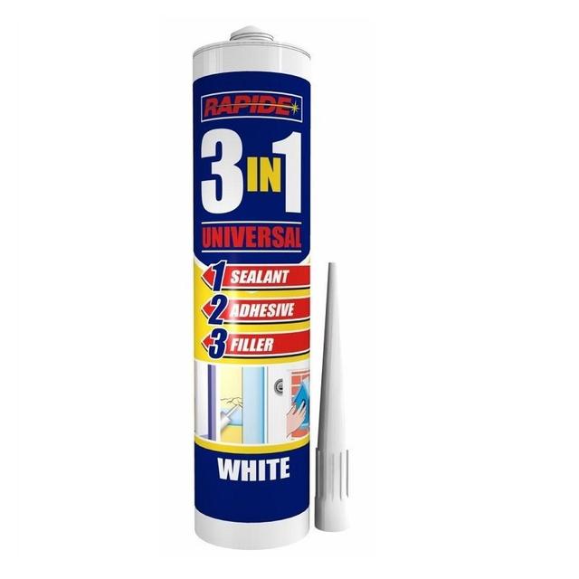 TEMU White Sealant Adhesive Filler 3 In 1 Cartridge 260ml Universal Waterproof Suitable For Interior And Exterior Use