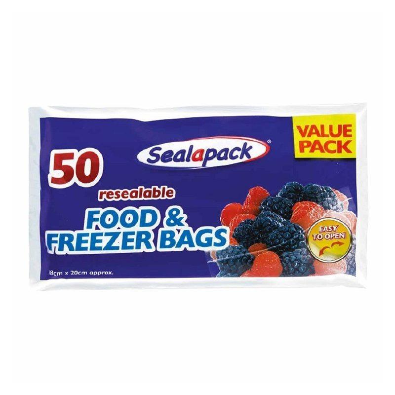 TEMU 50 X Sealapack Food And Freezer Bags Zip Seal Storage Bags 18cm X 20cm Clear Plastic