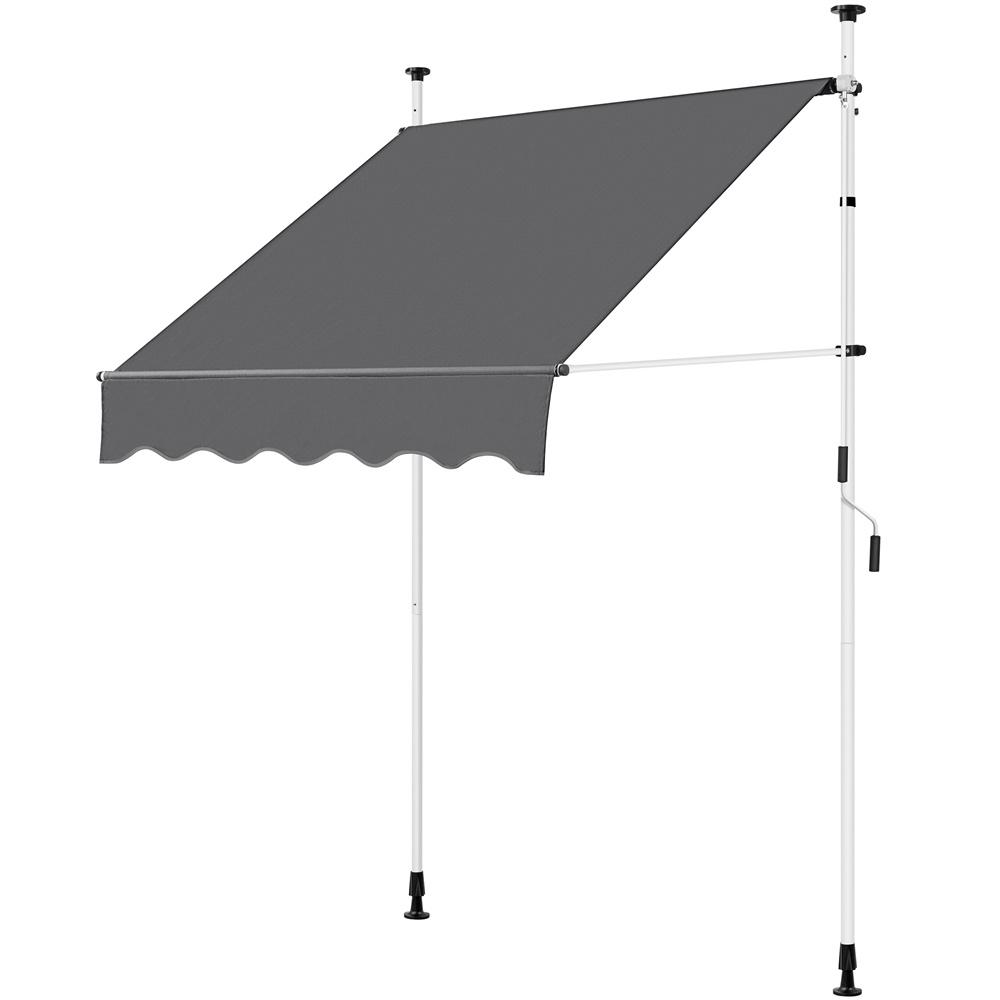 TEMU ajustable 150 cm L × 180 cm W con gancho con manivela para protección solar sin taladrar con para de