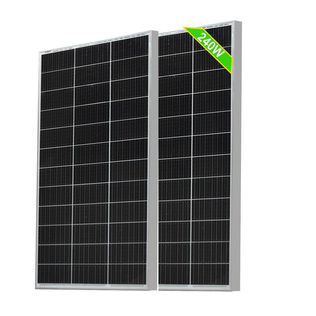 TEMU 240w Solar Panel 120 W 2pcs 12 V Monocrystalline Solar Module With Aluminium Frame, Pv Module For 12 V Batteries Boat, Motorhome, Garden Shed, House
