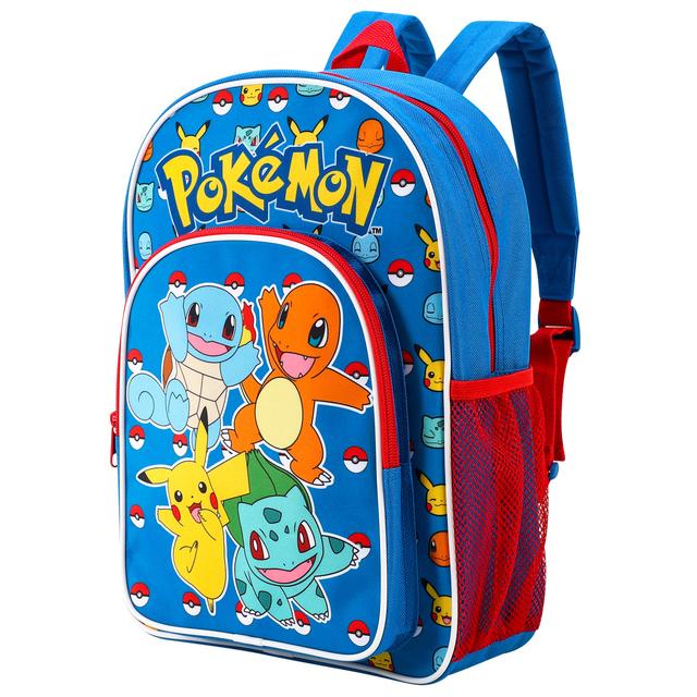 TEMU Pokémon Kids Childrens Premium Backpack School Rucksack Travel Bag With Side Mesh Pocket And Front Zipped Pocket