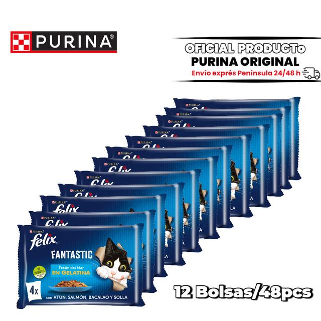 TEMU Purina Felix, Banquete de en Gelatina Paquetes Asortidos 4 X 85G