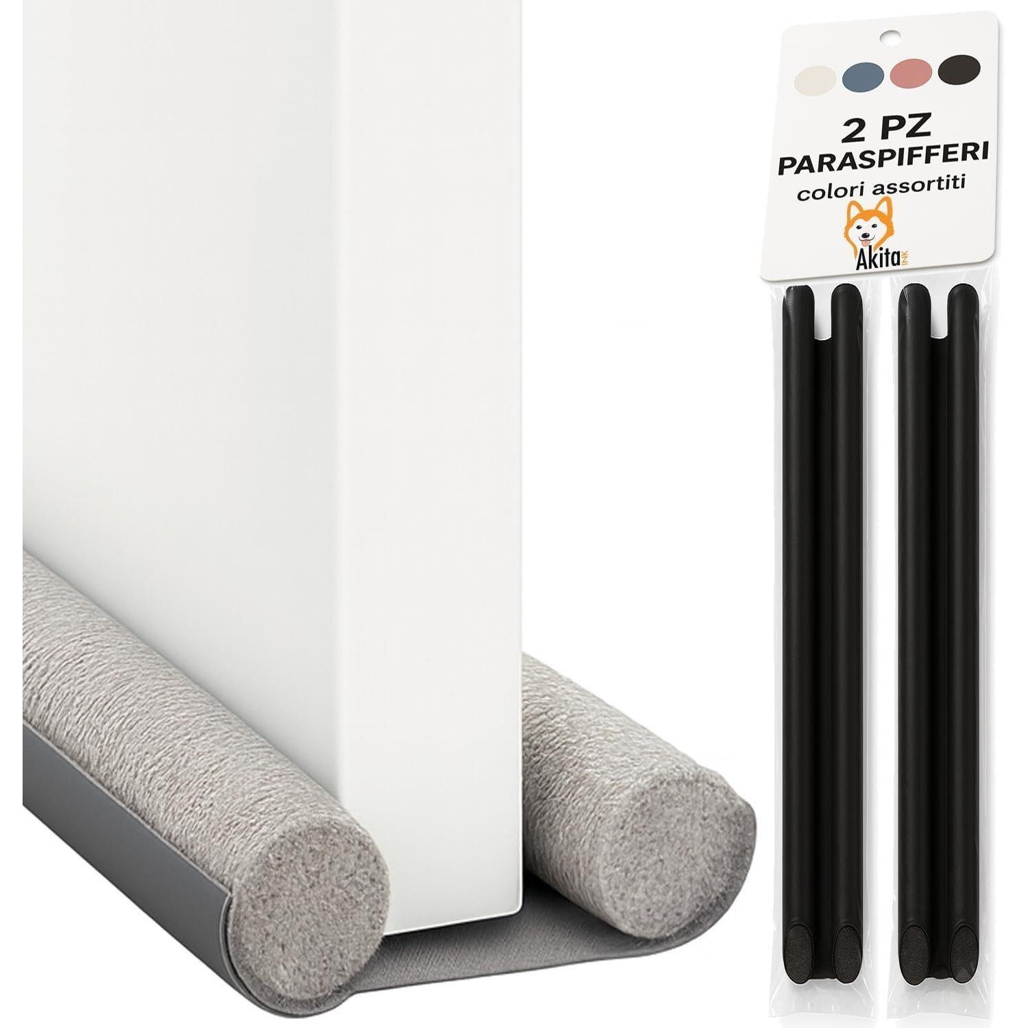 TEMU Akitaink Draft Stopper Under Door 95cm – 2 Pieces | Cuttable For Doors Up To 5cm | Double Thermal And Acoustic Insulation | Door Seal Against Drafts, Dust, And Insects - Assorted Colors