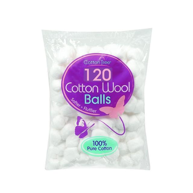 TEMU Cotton Tree 120 Soft Cotton Wool Balls For Cosmetic And Baby Care Multipurpose Use