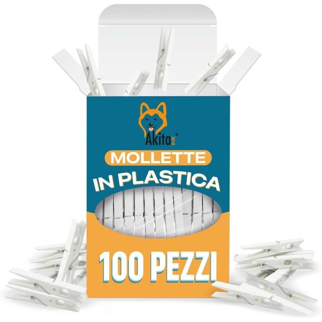 TEMU Breton Mollette For Plastic Laundry In 100 White Pieces, Anti-sign, Ecological, Anti-rust, From Post- Plastic. Large Size, Wind-resistant For Clothes.