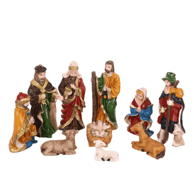 TEMU Set Presepe 10 Pezzi in Resina Statue e Figure per Decorazioni Natalizie, Personaggi e Animali per Natale