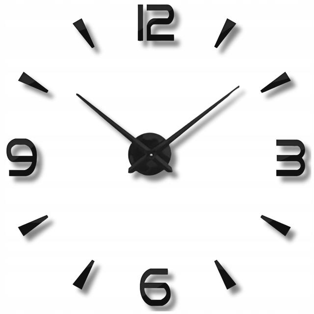 TEMU Modern 3d Mirror Wall Clock, Diy Large 70-130 Cm, Self-adhesive, Decorative For Home, Living Room, Kitchen, Office, Gift, , Stylish Wall Decor, 3d Room Or Bedroom