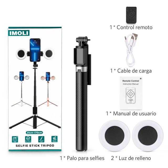 TEMU Phone Tripod Stand And Selfie Stick Tripod, Multi-functional Professional Phone Tripod, With Wireless Remote And Phone Holder, Suitable For Iphone And Devices, Travel Tripod - Black/pink