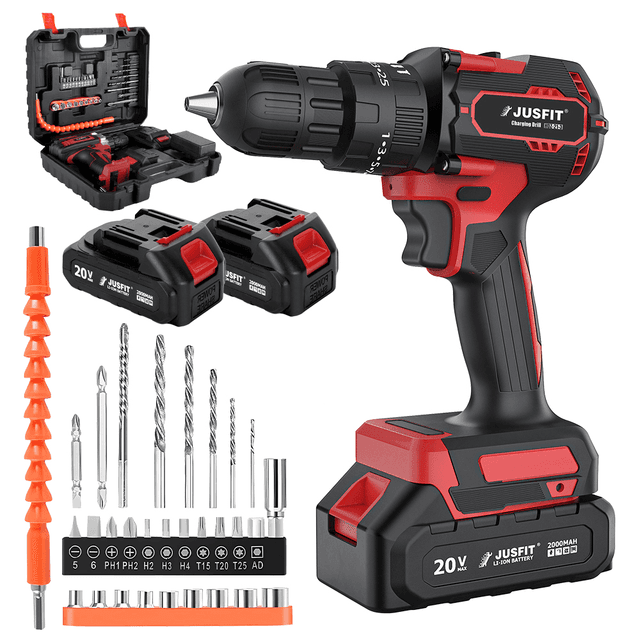TEMU Cordless Hammer Drill Set Electric Impact Driver Screwdriver + 2 Battery, Design For Home Improvement, Projects, Gift For Your . Christmas Gifts