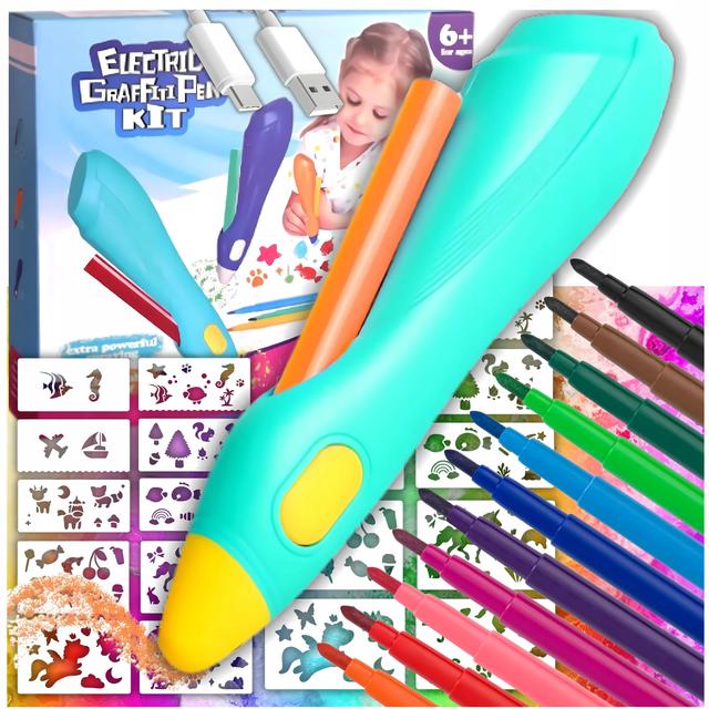 TEMU 3d Pen For Kids With Set Of 12 Color Refills + 30 Templates | Washable, Usb Rechargeable | Creative Drawing And Painting Kit For Art – Perfect Gift For Boys And Girls For Christmas Or Birthday