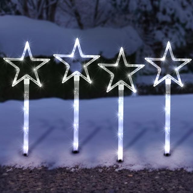 TEMU Globrite 60 Led Lights 4 Battery Operated Stakes Garden Lights With 8 Function For Outdoor Decor And Christmas Gifts (white/multi-colour)