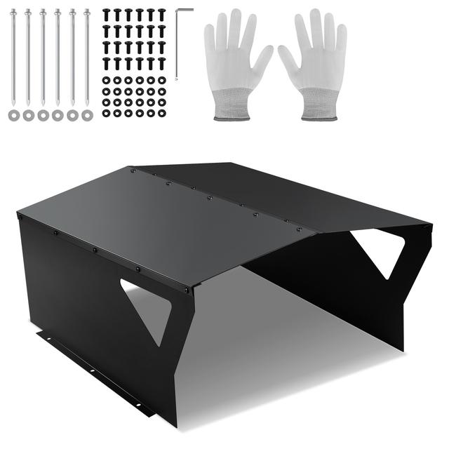 TEMU Lawn Mower Robot Garage With Galvanized Carport For Lawn Mowers Lawn Robots, 78x60x34cm, Weather-resistant Uv Protection Lawn Robot Garage For Garden, Including Assembly Material, Black.