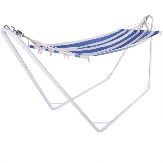 TEMU DETEX® Hängematte mit Gestell Outdoor Camping transportabel Stabhängematte Reisehängematte Baumwolle Gemisch für Garten Balkon bis 150kg