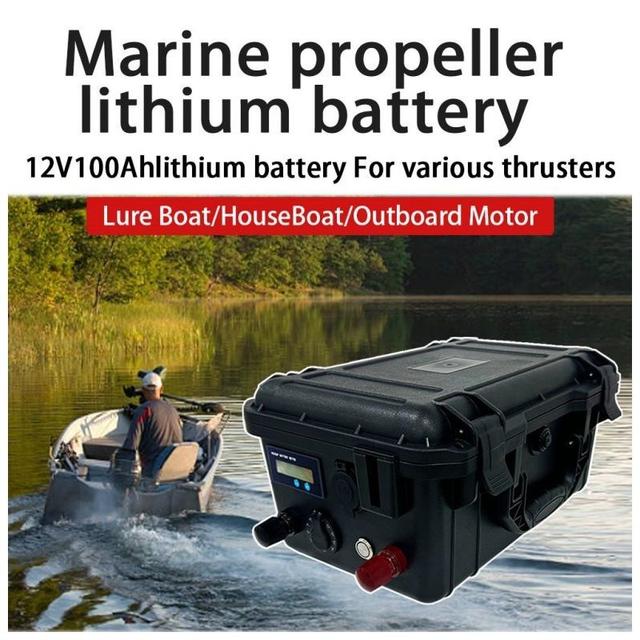 TEMU Sjy 12v 100ah Portable Lifepo4 Marine Battery – Cells, Lightweight Lithium Iron Phosphate Power Pack, 10000+ Deep Cycles With Bms Protection For Boat Navigation, Solar Setup, Ups Emergency Backup