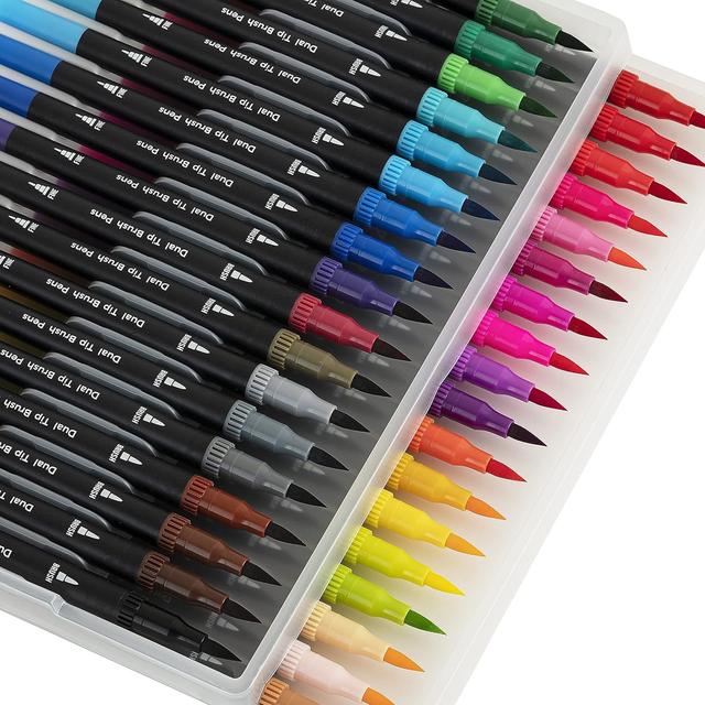 TEMU 60 Professional Art Markers Set – Water-based Ink For Smooth Color Blending – Drawing, Painting, And Craft Projects – Rich Vibrant Colors, High-quality Artist Pens, Supplies