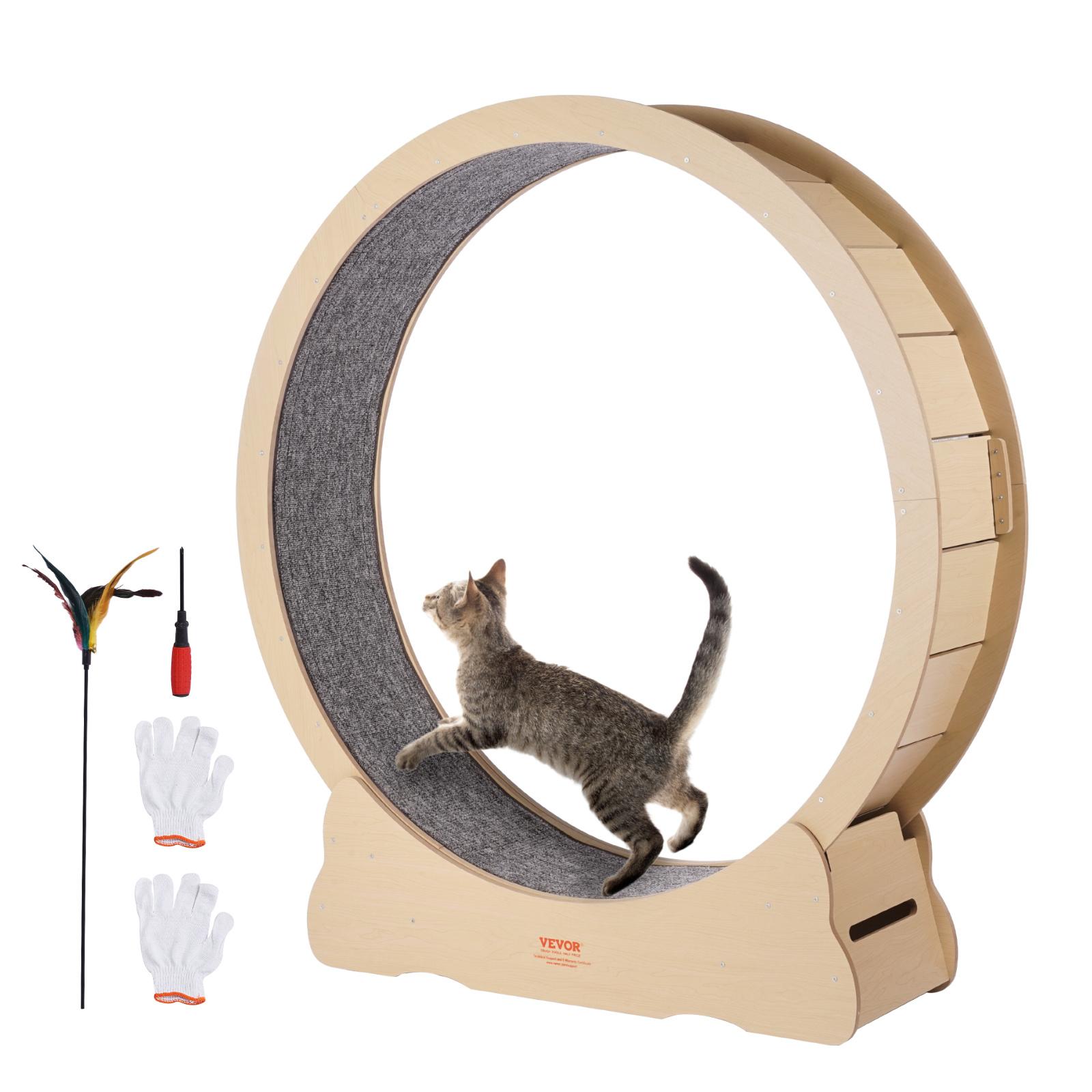 TEMU Vevor Wooden Cat Exercise Wheel 52" Large Cat Treadmill Wheel For Indoor Cats
