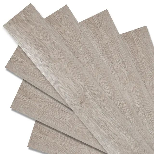 TEMU Pvc Self-adhesive Flooring, 7 Tiles . 1m² Vinyl Laminate Slip-resistant Water-resistant Cuttable Tile Optics Floor Tiles, 91.5cm X 15.2cm Thickness 1.5 Mm (white Oak)