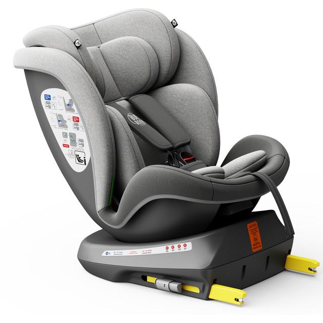 TEMU Plus Auto Sitz Buf Duogrey mit , 360 Grad Drehbar, Top Tether Position 0-36 Kg, 40-150 Cm