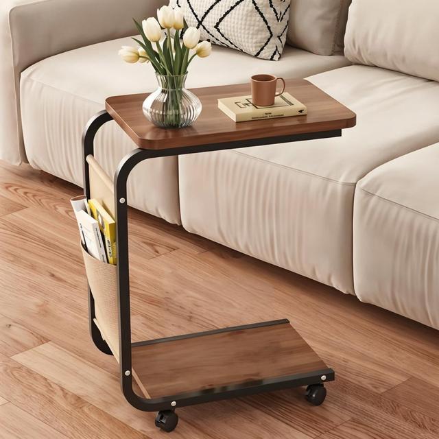 TEMU Master From The Carbon Hotel For Coffee, 4 Wheels, 2 Wooden Shelves, Storage Pocket, 65 (h) X 45 (l) X 30 (w) Cm