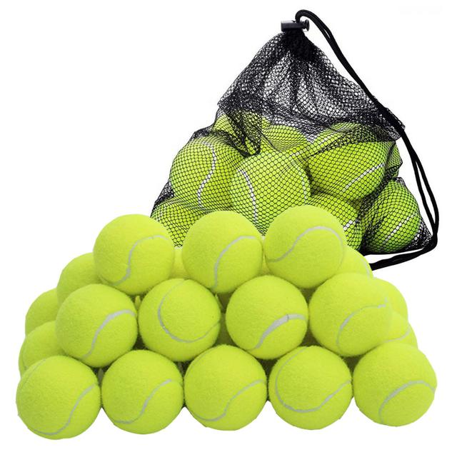 TEMU 24 X Tennis Balls With Storage Bag – Thick-walled Tennis Ball - Toys Perfect For Dogs, Tennis, And Cricket - Pack Of 24