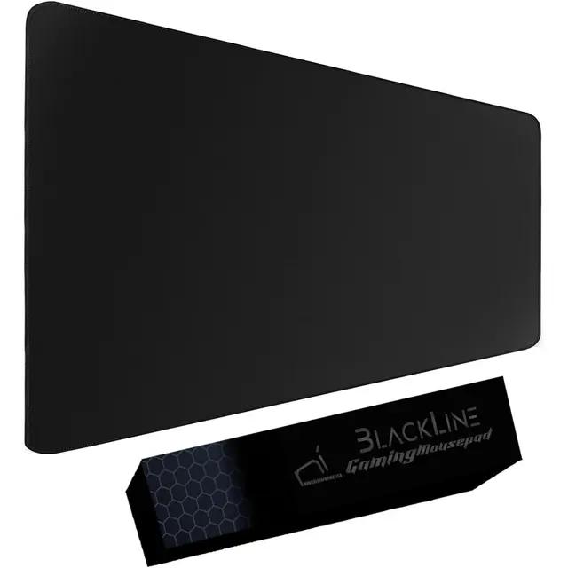 TEMU Large Xxl Ni Gaming Mouse Pad, 900 X 400 Mm, Water-resistant With , Non-slip Rubber Base, Stitched Edges For Keyboard - Black