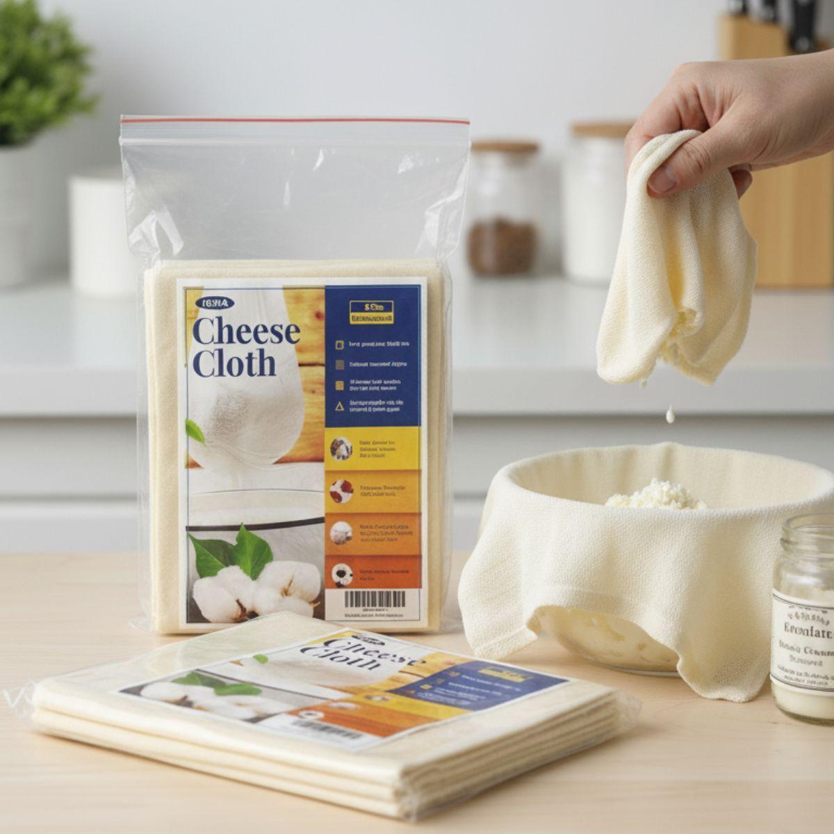 TEMU Unbleached Cheesecloth Set Of 3 – Premium 90-grade Muslin Cloth For Cheese Making, Straining, Cooking & Filtering | Washable & Reusable