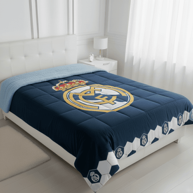 TEMU Real Madrid C.F. - Edredón Aterciopelada Cama 90-105 Cm (180 Cm) Oficial