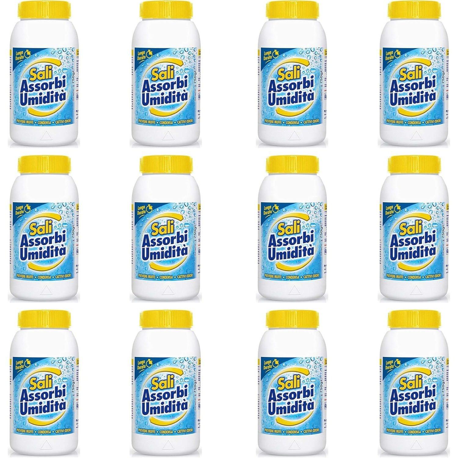 TEMU 12 PZ RICARICA SALI ASSORBIUMIDITA' UNIVERSALI 750 GR ' MANGIAUMIDITA'