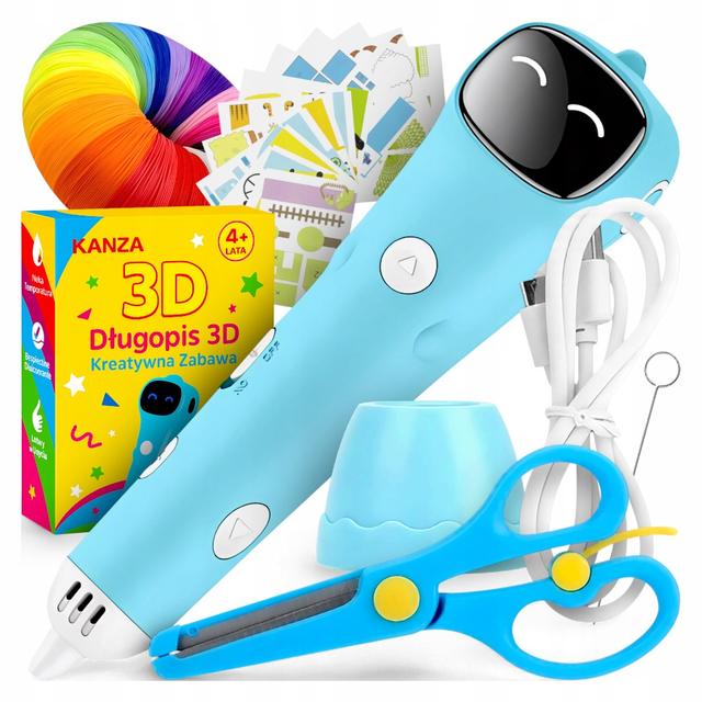 TEMU DŁUGOPIS 3D 2.0 PEN DRUKARKA 3D DLA DZIECI + 5M WKŁADÓW PCL ZESTAW PREZENT