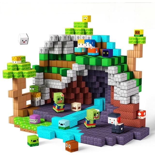 TEMU 150pcs Building Magnetic Block Set, 2cm Abs Material Building Blocks, Halloween Creative Magnetic Toy Set, Birthday Gift, Halloween Gift, Suitable For Boys And Girls Aged 3, 4, 5, 6, 7 And Above.