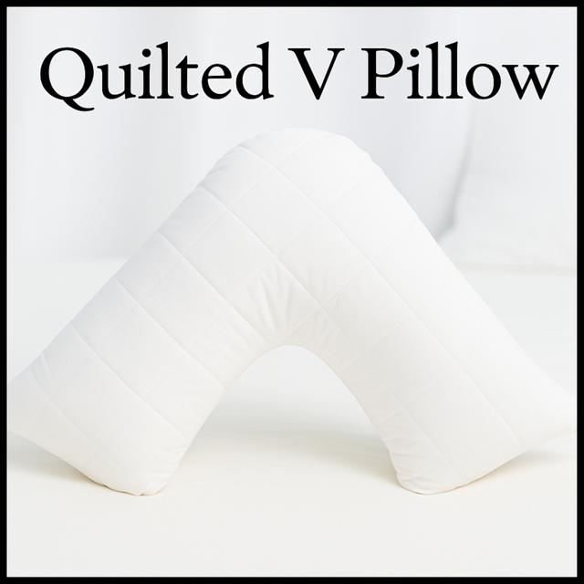 TEMU V Pillows Quilted Neck Back Maternity Support Hollowfibre Filled Quilted V Pillow 74x34cm