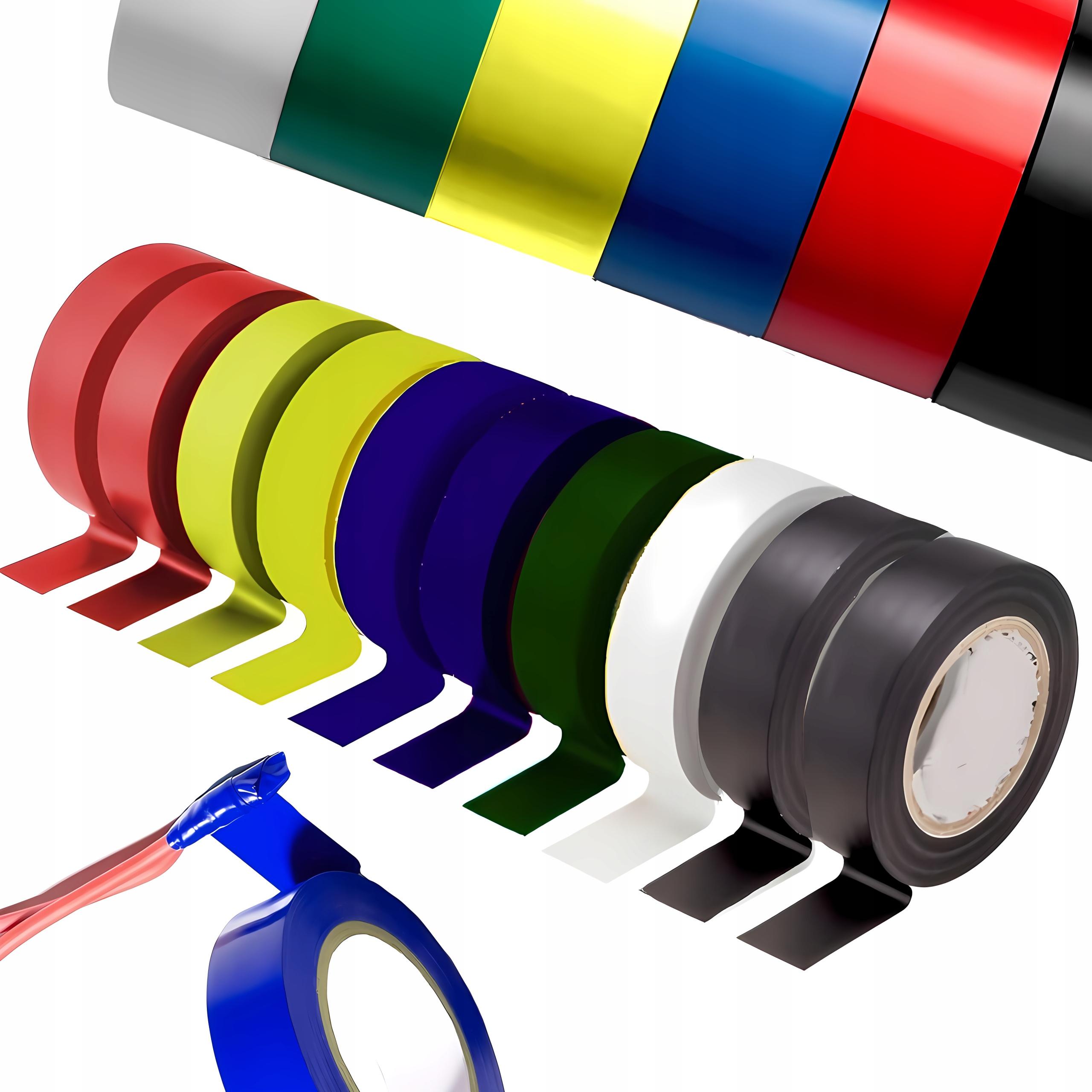 TEMU TAŚMA IZOLACYJNA PCV WODOODPORNA MOCNA ELEKTRYCZNA KOLOROWA DUCT TAPE 10szt