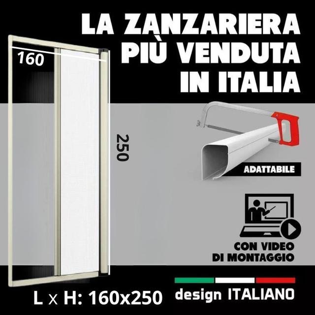 TEMU Zanzariera a Rullo Riducibile Laterale fai da te in kit 160 x 250 col. per Porta finestra