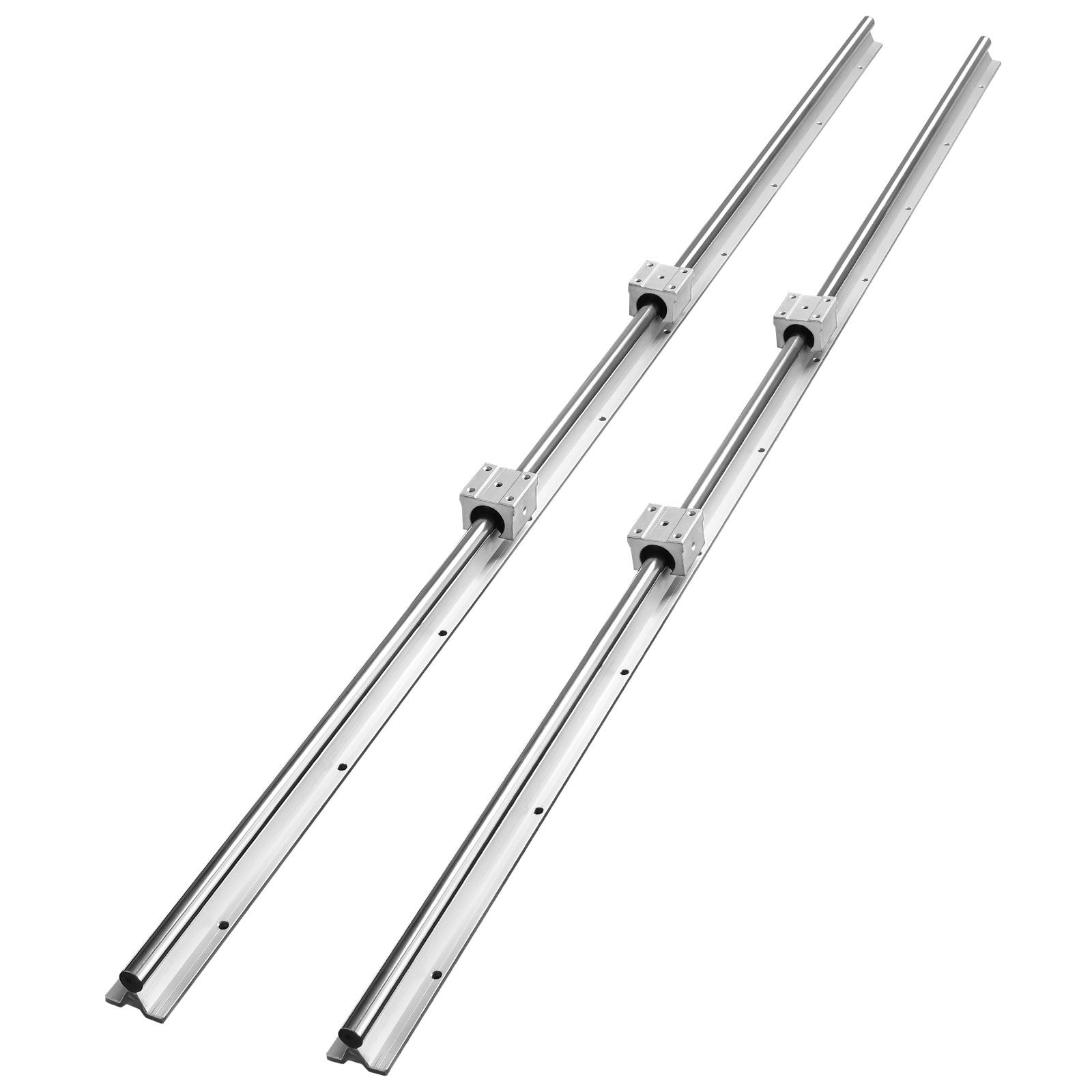 TEMU Vevor Linear Guide Rail Set, Sbr16 1500mm, 2pcs 59 In/1500 Mm Sbr16 Guide Rails And 4pcs Sbr16uu Slide Blocks, Linear Rails And Bearings Kit For Automated Machines Cnc Router Machines