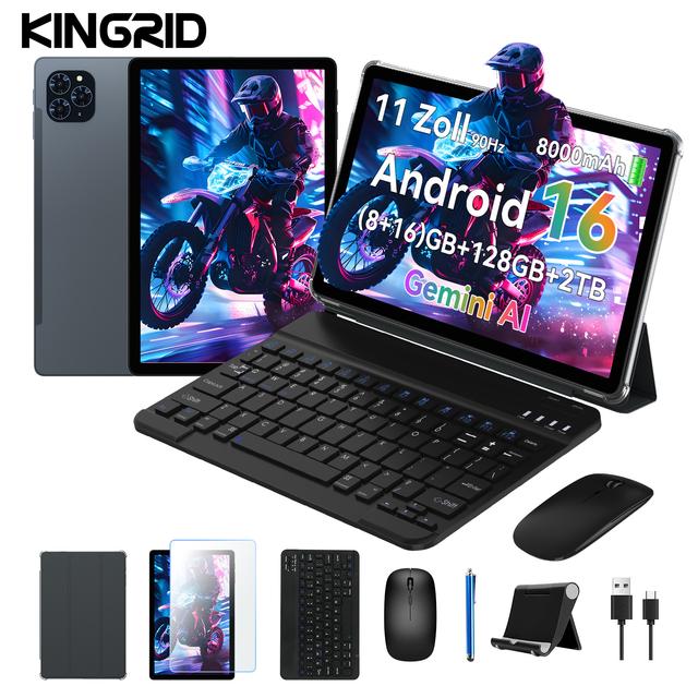 TEMU T90 Tablet With Keyboard - Ai, (8gb+16 Gb ) + 128gb Rom, Core T615, Gaming Tablet 11 Inch, 1920x1200 Fhd + Ips, 8000mah Battery, 13mp + 5mp Ai Camera, 5g Wifi, L1