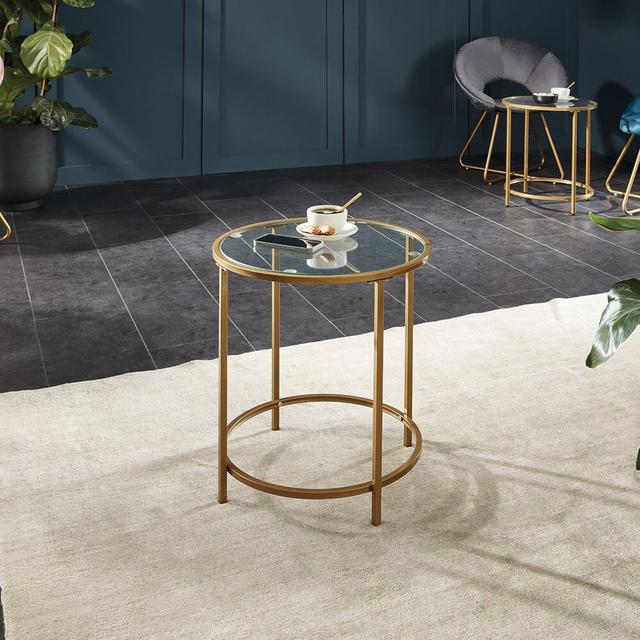 TEMU - Side Table Masei - With Adjustable Footpads - Dimensions: 50 X 50 X 55 Cm I Side Table Coffee Table Living Room Table