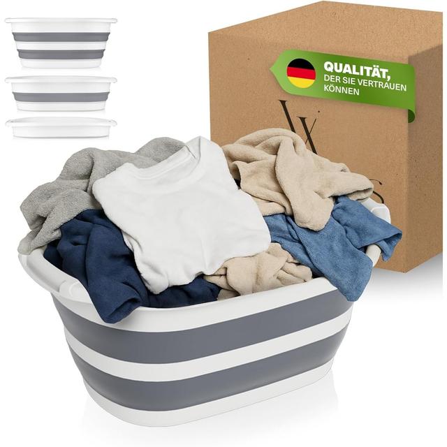 TEMU Viwares Laundry Basket 25 L - Foldable & Space-saving - Collapsible Laundry Collector With Handles - Silicone Basket For Bathroom, Laundry Room, Storage & Household - Bpa-free, Stable & Light