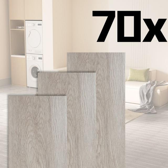 TEMU Självhäftande PVC-golv – Vinyl laminat i trälook, halkfri & lätt att , lämplig för golvvärme – 91,5 x 15,2 cm, 1,5 mm – Vit ek/Mörk ek/Varm ek