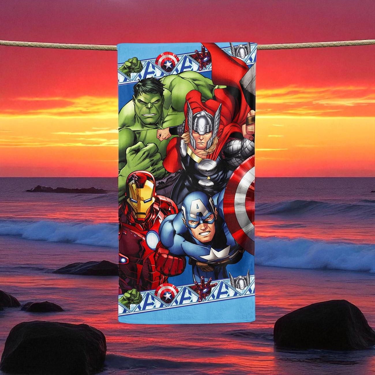 TEMU Toalla de Playa Marvel "" 70x140 cm – Licencia Oficial Marvel, Microfibra Premium, Secado Rápido y – Ideal para Playa, Piscina, Viajes, Picnic y Gimnasio